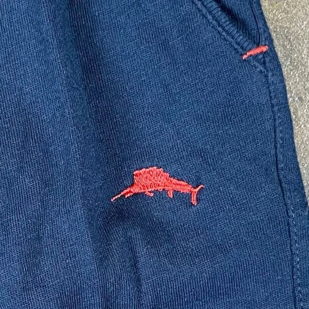 Tommy Bahama Men's Navy Blue Cotton Blend Drawstring Lounge Pants Medium